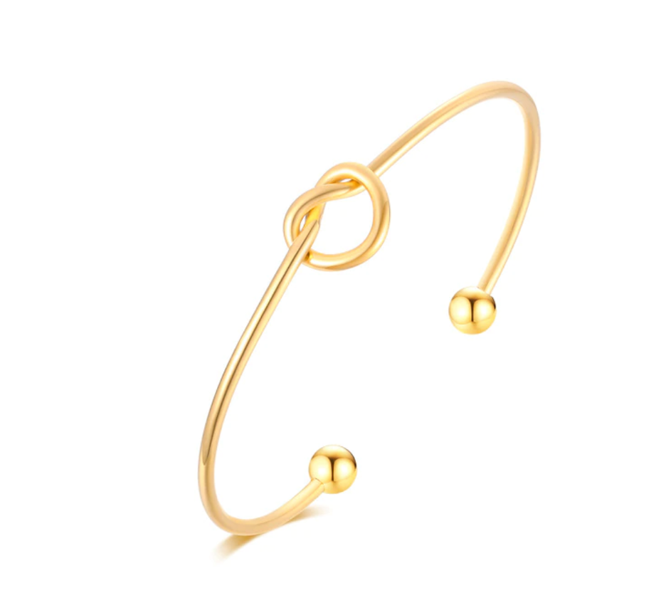 KNOTTED HEART CUFF BRACELET
