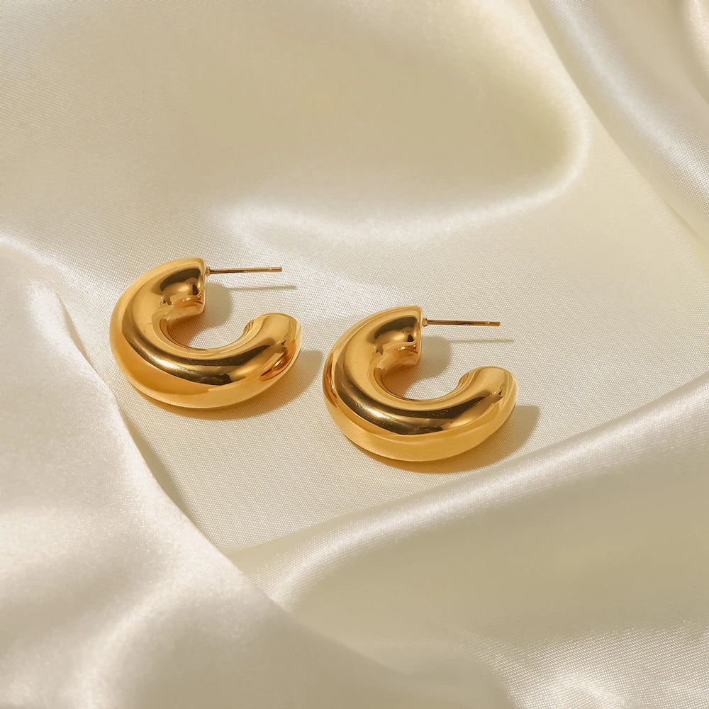AUNTY DIVA CHUNKY HOOPS EARRINGS
